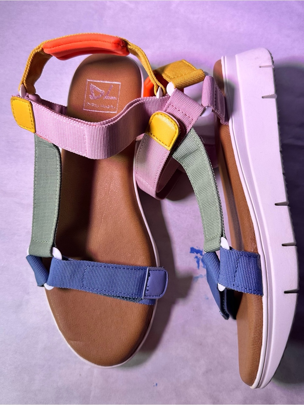 Pastel Multi-strap Platform Sandals in Pink, Blue, Mint & Yellow - Picture 6 of 10